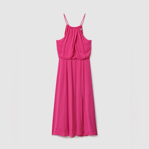 NWT REISS Elliana Drape Front Midi Dress in Pink - Picture 5 of 13